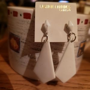 Drip Diamond White Post Woman's Dangle Earrings